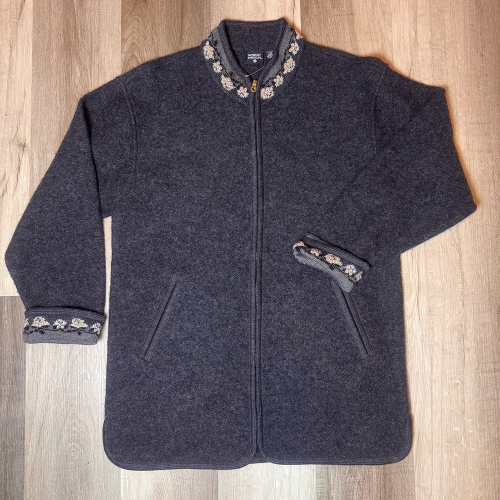 *NEW* Nordic Design 100% Wool Zip Up Sweater
